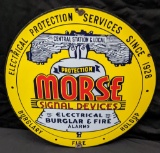 PORCELAIN SIGN MORSE SIGNAL DEVICES BURGLAR FIRE