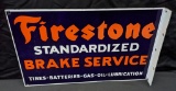 PORCELAIN FLANGE SIGN FIRESTONE STANDARDIZED BRAKE