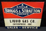 NOS EMBOSSED TIN SIGN BRIGGS & STRATTON ENGINES