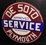 PORCELAIN SIGN DE SOTO PLYMOUTH APPROVED SERVICE