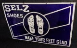 PORCELAIN SIGN SELZ SHOES MAKE YOUR FEET GLAD