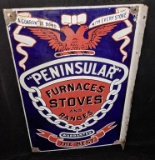 PORCELAIN FLANGE SIGN PENINSULAR STOVES & RANGES
