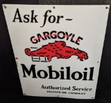 PORCELAIN SIGN ASK FOR GARGOYLE MOBILOIL MOBIL OIL