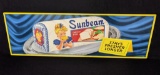 NOS EMBOSSED TIN SIGN SUNBEAM BREAD STAYS FRESHER