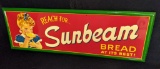 NOS EMBOSSED TIN SIGN REACH FOR SUNBEAM BREAD