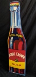 NOS EMBOSSED TIN DIE CUT BOTTLE SIGN RC COLA