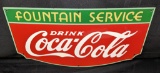 PORCELAIN SIGN DRINK COCA COLA FOUNTAIN SERVICE