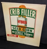2 SIDED TIN SIGN CRIB FILLER SEED CORN DEALER