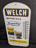 THERMOMETER SIGN WELCH MOTOR OIL ROCK ISLAND IL