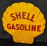 2 SIDED PORCELAIN SIGN SHELL GASOLINE