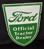 PORCELAIN SIGN OFFICIAL FORD TRACTOR DEALER