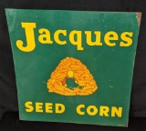LARGE TIN SIGN JACQUES SEED CORN