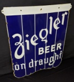 PORCELAIN SIGN ZIEGLER BEER ON DRAUGHT