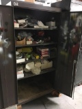 Metal Cabinet with Contents