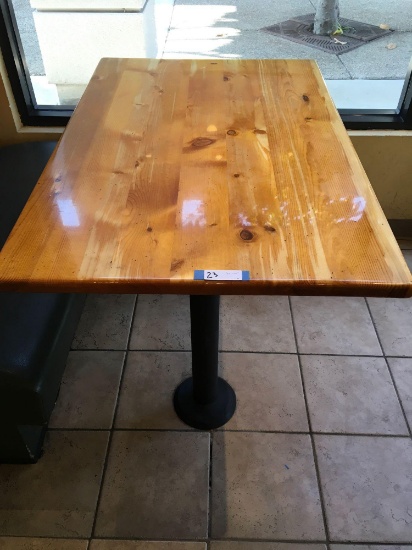 Wood top dinning tables 30" x 45" with floor mount bases