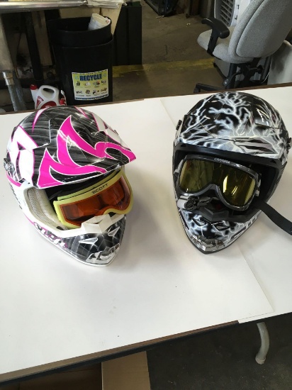 Shift M woman & Scott goggles and XL Mens helmet Carrera goggles.