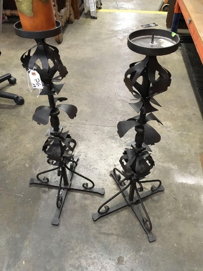 Beautiful Heavy Metal Candleholders 36" tall  Candle NOT included