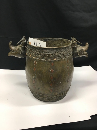 Copper or Brass Floor Decor Vase 13.6" tall x 19" wide