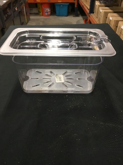 New 6" deep 1/4 pans with drain trays and lids