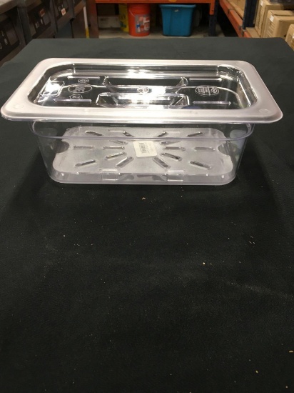 New 4" deep 1/4 pans with drain trays and lids