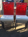 Patio chairs, plastic seat & back