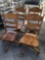 Wood swivel chairs on casters