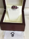 Diamond and Ruby Ring 14K White Gold