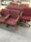 Office chairs, assorted styles, burgundy color, 7 pieces
