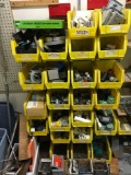 Parts bin rack with contents
