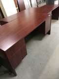 Office furniture, desk, secretary and credenza, 3 pieces