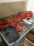 Extension cords(9) and surge protector (2), 11 pieces