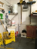 Cleaning equipment, sink, brooms, mops, buckets and more