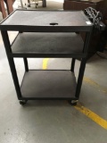 3 tier cart with electrical strip, 2 ft. x 1 ft. 6 in.