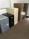 File cabinets with keys, assorted, 6 pieces