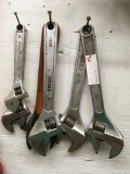Adjustable wrenches, 8 in, 10 in, 12 in. 6 pieces