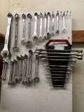 SAE and metric wrenches, 56 pieces