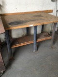 Assorted wood tables and carts, 1 each - 4ft. 6 in., 3 ft., 8 ft., 6 ft.