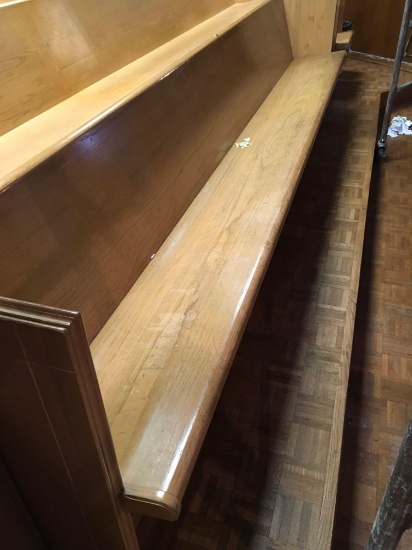 Church pew with kneeling board, 12' 1/2 in. wide