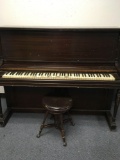 Hamilton upright piano with stool