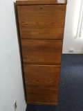 Oak file cabinet, 4 drawer