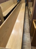 Church pew with kneeling board, 22 ft. wide