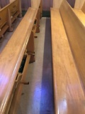 Church pews with kneeling boards, 15 ft. wide