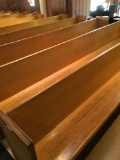 Church pews with kneeling boards, 15 ft. wide