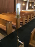 Brass oil fired candles, 5 ft. 10 in. tall