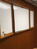Hinged white board, 6 ft. wide open, 3 ft. wide closed