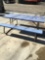 Picnic table with plastic seats and top, 6 ft. wide