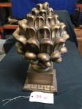 Lotus blossom sculpture, 15 1/2 in. tall