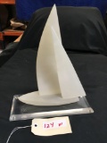 Sail boat by Monique Sculptures, 12 in. tall