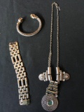 Womens bracelets and a necklace, costume jewelry