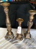 Candle stands, 13 in. to 21 in. tall